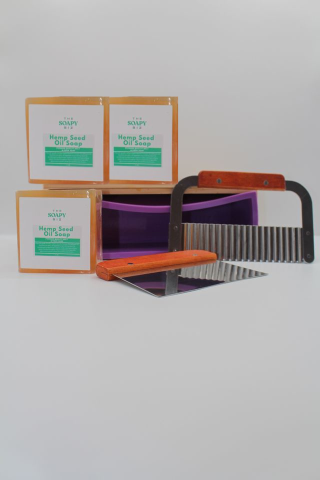 3 lb Soap Making Kit – Goat’s Milk, Shea Butter, or Hemp Base with Silicone Mold & Soap Cutters