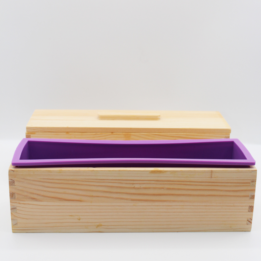 Shape & Pour – 3-Piece Soap Mold Set with Wooden Loaf, Rectangle & Circle Molds