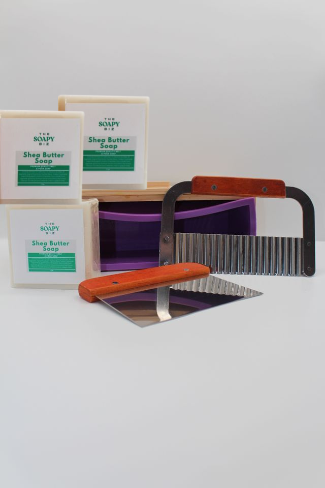 3 lb Soap Making Kit – Goat’s Milk, Shea Butter, or Hemp Base with Silicone Mold & Soap Cutters