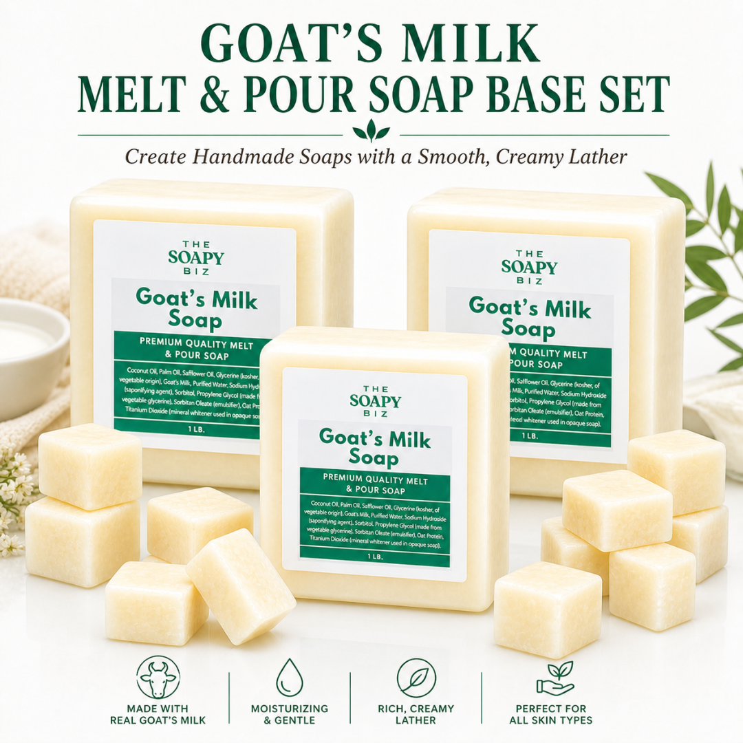 3 lb Soap Making Kit – Goat’s Milk, Silicone Mold & Soap Cutters