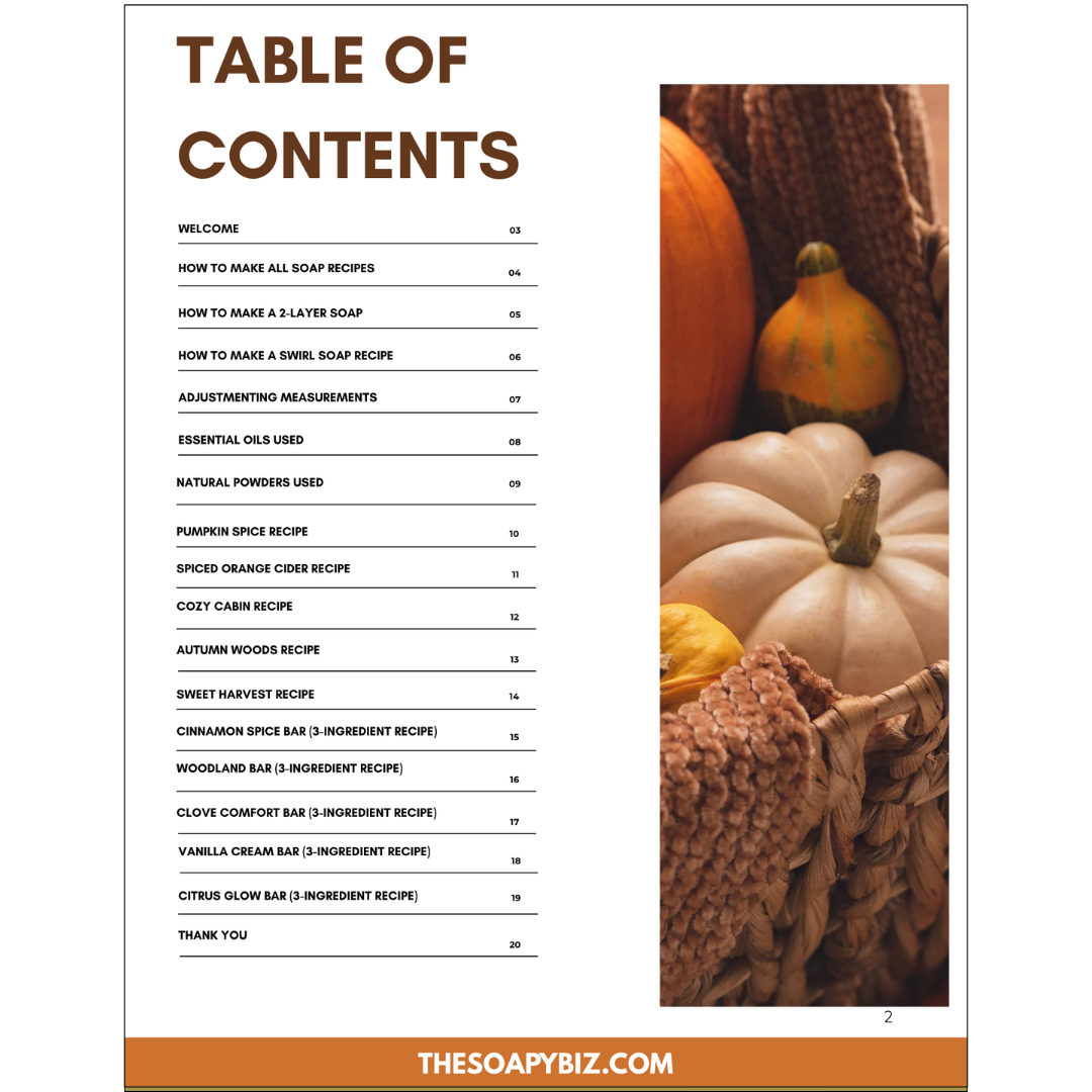 Autumn Melt & Pour Soap Recipe Book