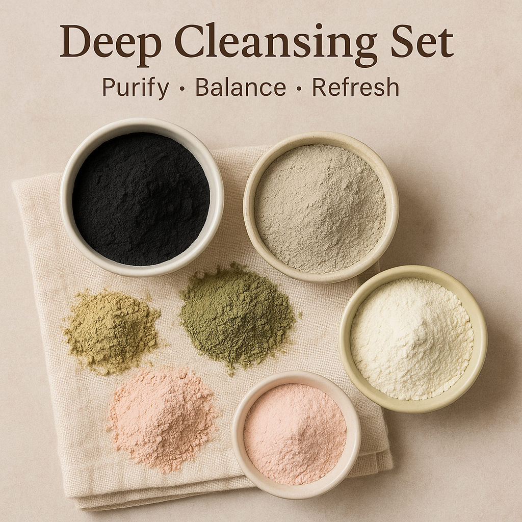 Detox & Clarifying Soap Kit – DIY Bars with Charcoal, Clay, Neem, Arrowroot & Pink Kaolin