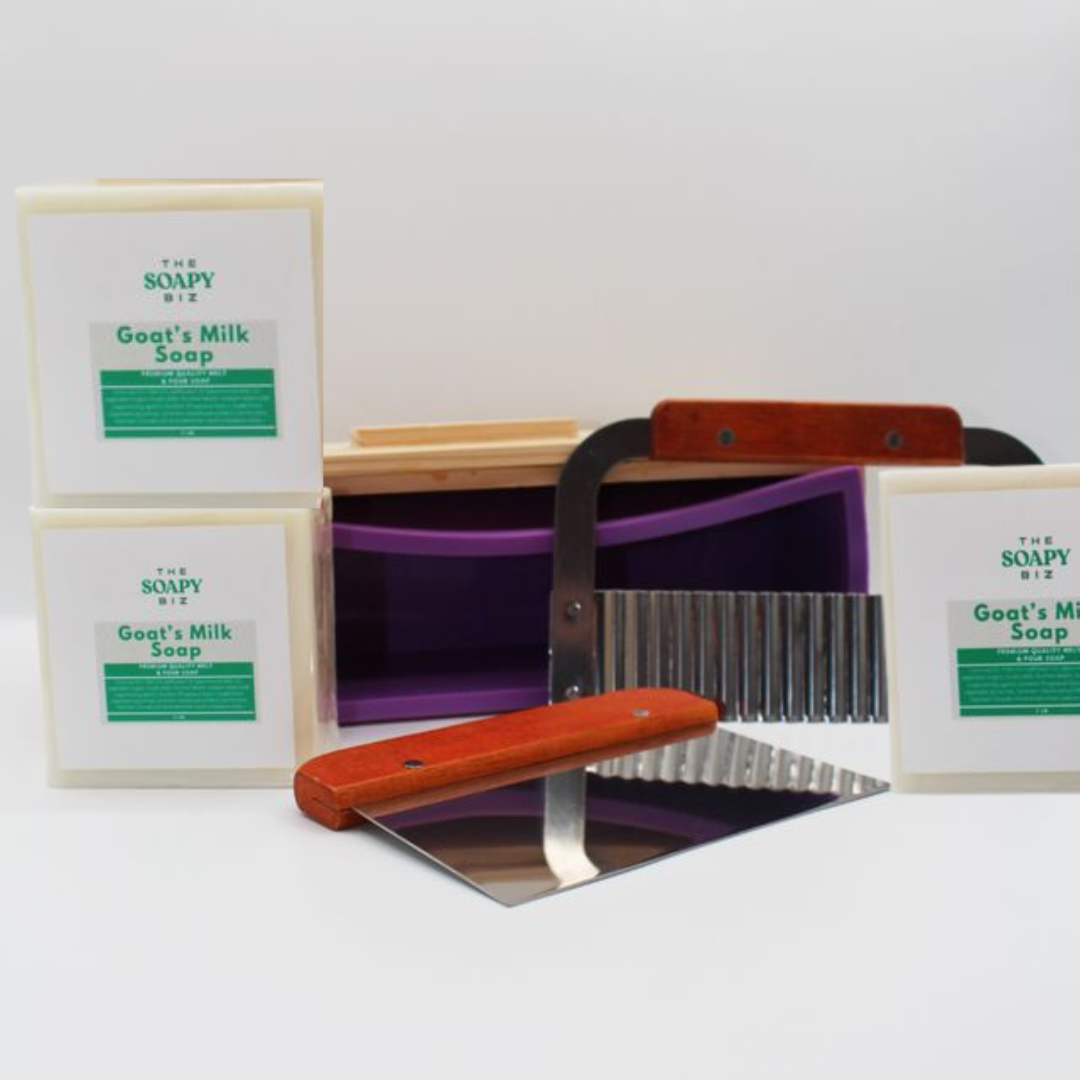 3 lb Soap Making Kit – Goat’s Milk, Shea Butter, or Hemp Base with Silicone Mold & Soap Cutters