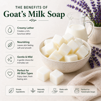 Goat’s Milk Soap Base Set with Lavender Essential Oil – DIY Melt & Pour Soap Making Bundle for Beginners