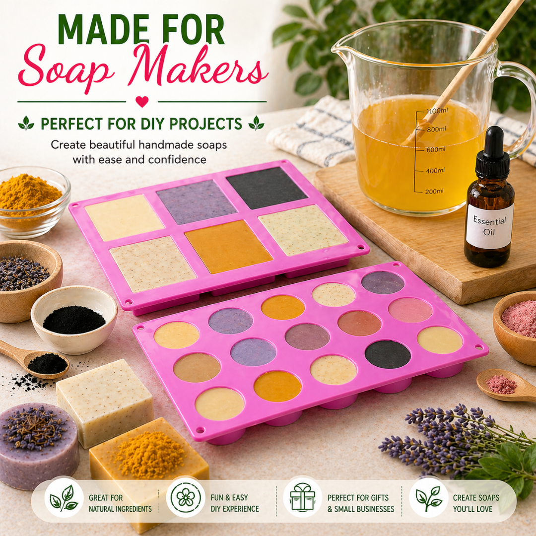 11-Piece Soap Making Kit with Goat’s Milk Soap Base, Essential Oils, Color Powders & Silicone Molds – DIY Melt & Pour Soap Kit for Beginners