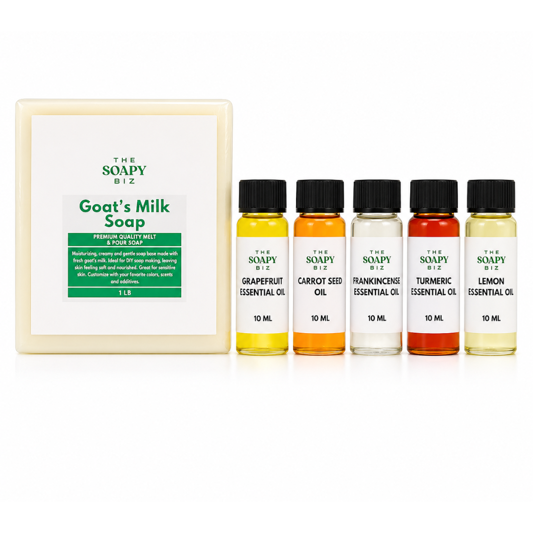 Goat’s Milk Soap DIY Kit with Melt & Pour Soap Base & Essential Oils – Even Skin Kit, Beginner Handmade Soap Making Set