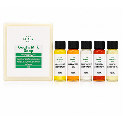 Goat’s Milk Soap DIY Kit with Melt & Pour Soap Base & Essential Oils – Even Skin Kit, Beginner Handmade Soap Making Set