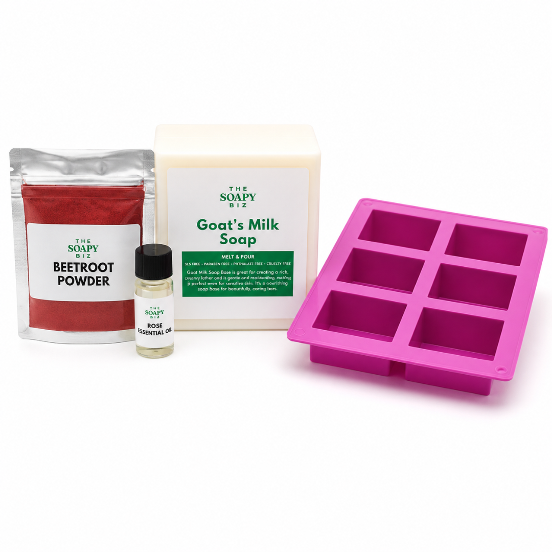Beetroot & Rose Soap Making Kit – DIY Melt & Pour Goat’s Milk Soap Kit for Beginners