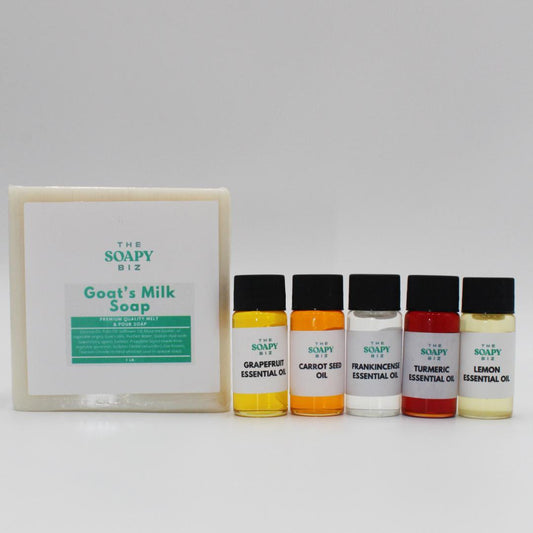 Even Skin – Goat Milk Soap Making Kit with Grapefruit, Carrot Seed, Frankincense, Lemon & Turmeric Oils