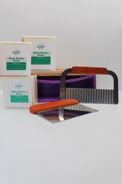 3 lb Soap Making Kit – Goat’s Milk, Shea Butter, or Hemp Base with Silicone Mold & Soap Cutters