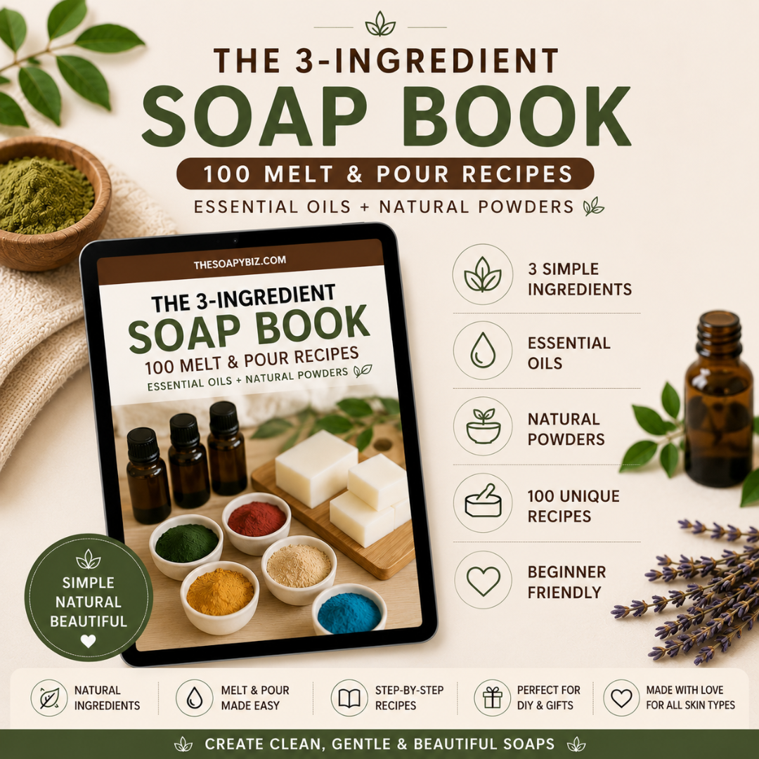 100 Easy Melt & Pour Soap Recipes Using Essential Oils + Natural Powders (Digital Download)