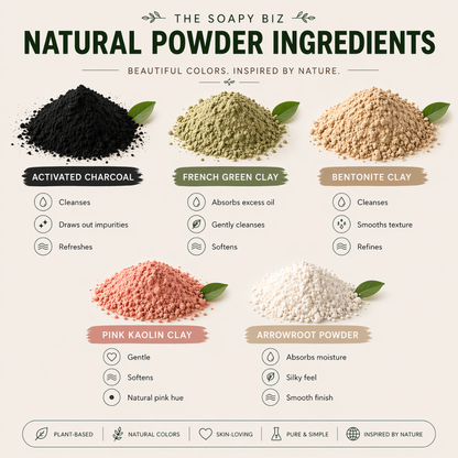 Detox & Clarifying Soap Kit – DIY Bars with Charcoal, Clay, Neem, Arrowroot & Pink Kaolin