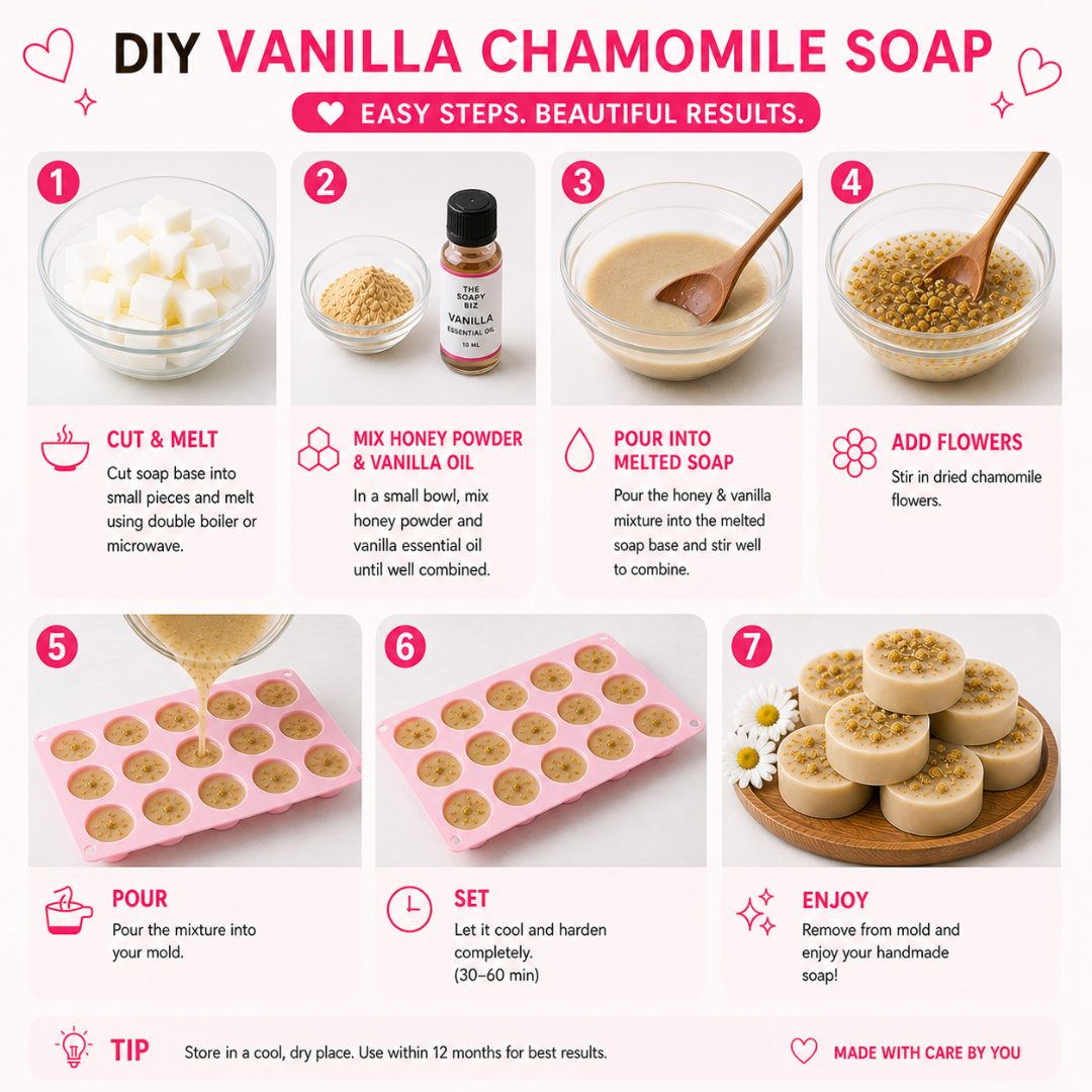 Honey & Vanilla Soap Making Kit – DIY Melt & Pour Goat’s Milk Soap Kit for Beginners