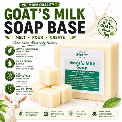 Premium Goat’s Milk Soap Base – DIY Melt & Pour Soap Base for Handmade Soap Making 1-40 Pounds
