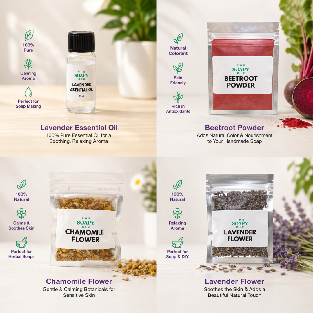 Lavender & Chamomile Soap Making Kit – DIY Melt & Pour Shea Butter Soap Kit for Beginners