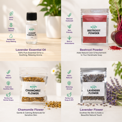 Lavender & Chamomile Soap Making Kit – DIY Melt & Pour Shea Butter Soap Kit for Beginners