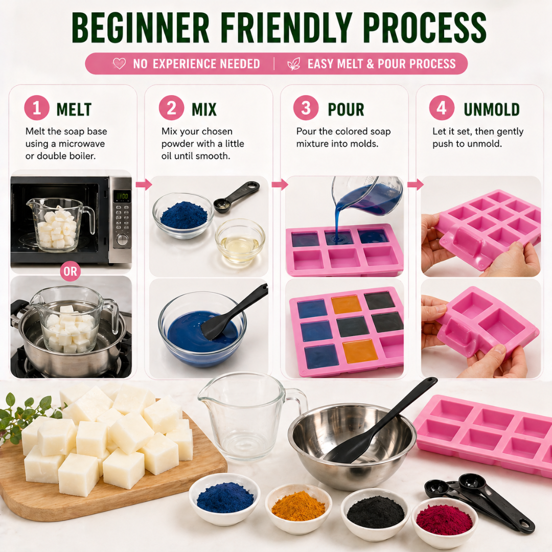 35-Piece Ultimate Soap Making Kit with Goat’s Milk Soap Base, Soap Powders, Botanicals, Silicone Molds & Soap Cutter – DIY Melt & Pour Soap Kit for Beginners