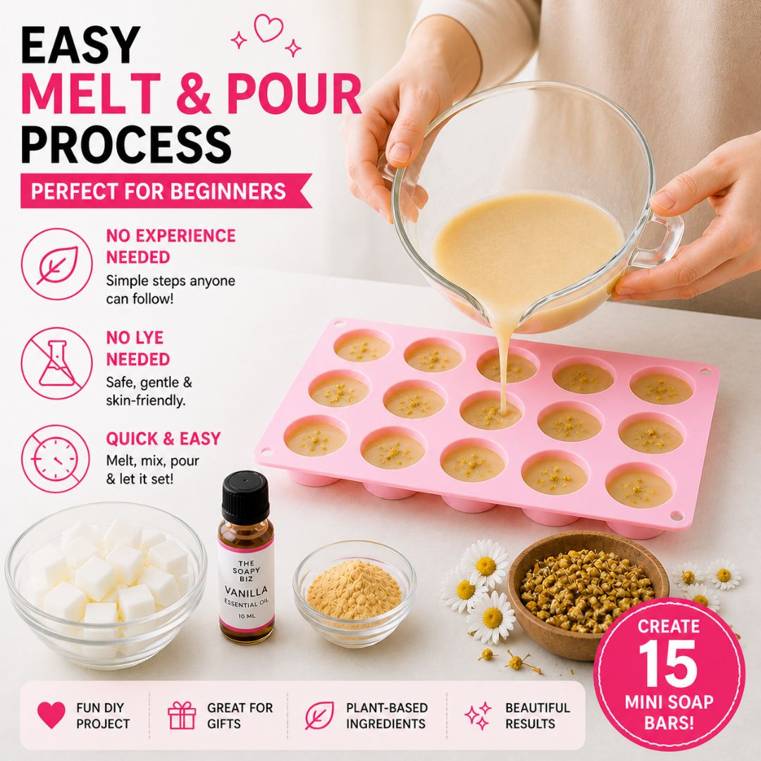 Honey & Vanilla Soap Making Kit – DIY Melt & Pour Goat’s Milk Soap Kit for Beginners