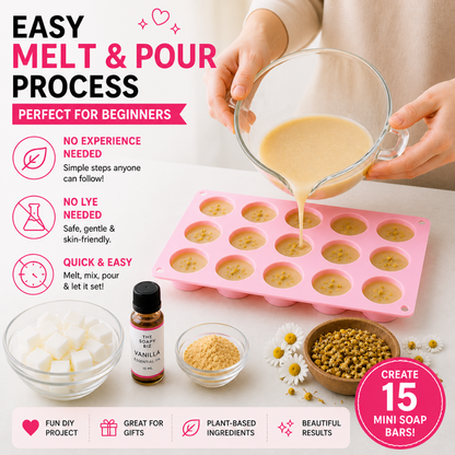 Honey & Vanilla Soap Making Kit – DIY Melt & Pour Goat’s Milk Soap Kit for Beginners