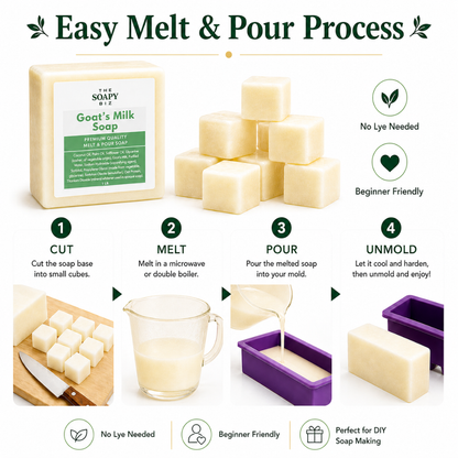 3 lb Soap Making Kit – Goat’s Milk, Silicone Mold & Soap Cutters