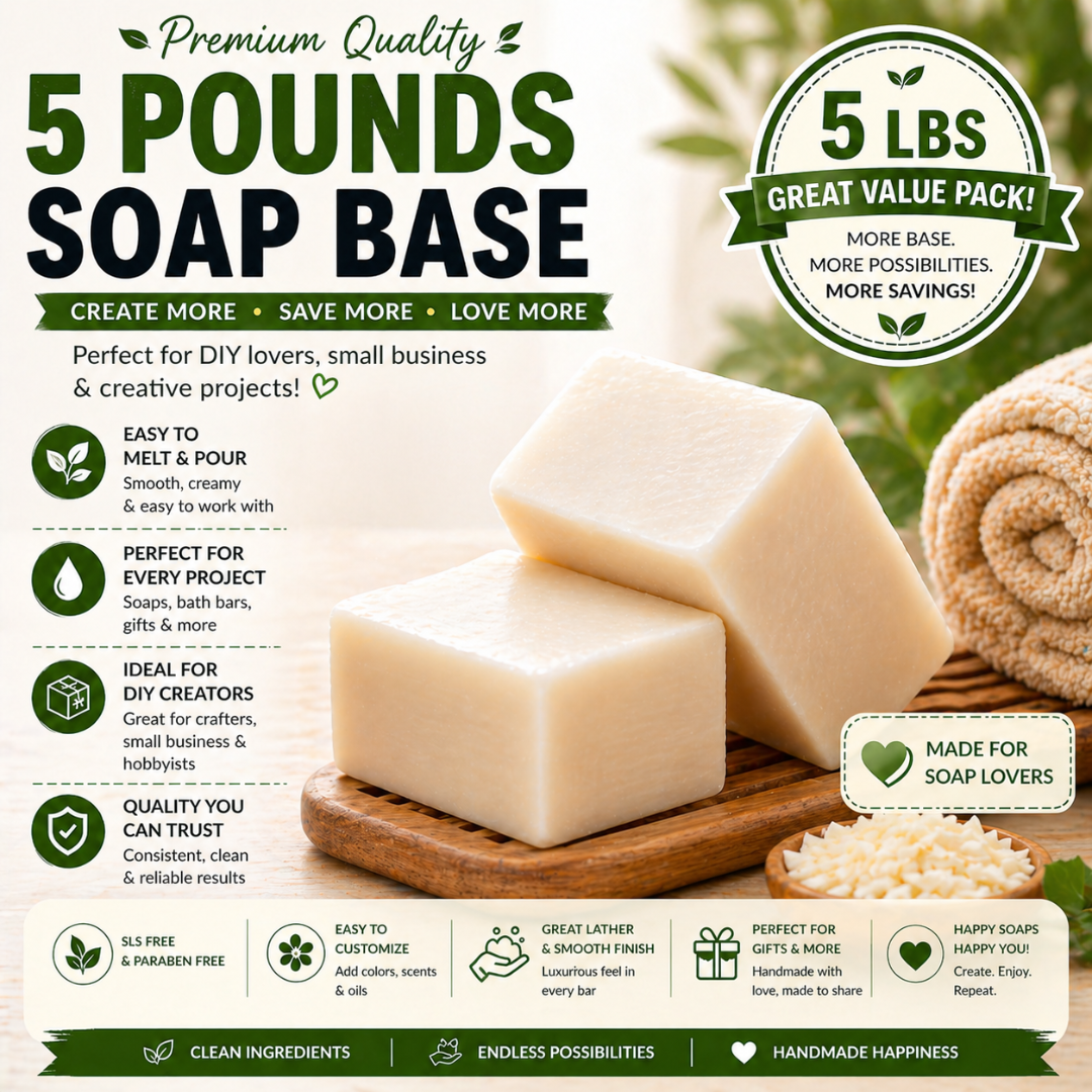 Premium Goat’s Milk Soap Base – DIY Melt & Pour Soap Base for Handmade Soap Making 1-40 Pounds