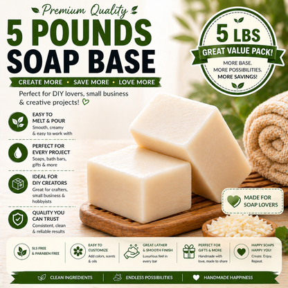 Premium Goat’s Milk Soap Base – DIY Melt & Pour Soap Base for Handmade Soap Making 1-40 Pounds
