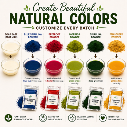 Superfoods Soap Making Powders Set – DIY Botanical Soap Powder Kit for Beginners