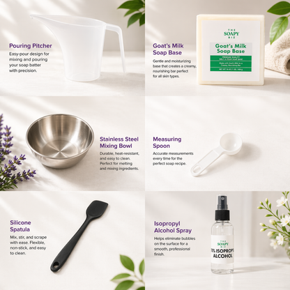 Lavender & Chamomile Soap Making Kit – DIY Melt & Pour Shea Butter Soap Kit for Beginners