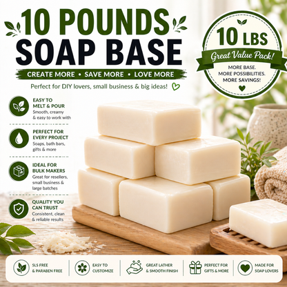 Premium Goat’s Milk Soap Base – DIY Melt & Pour Soap Base for Handmade Soap Making 1-40 Pounds