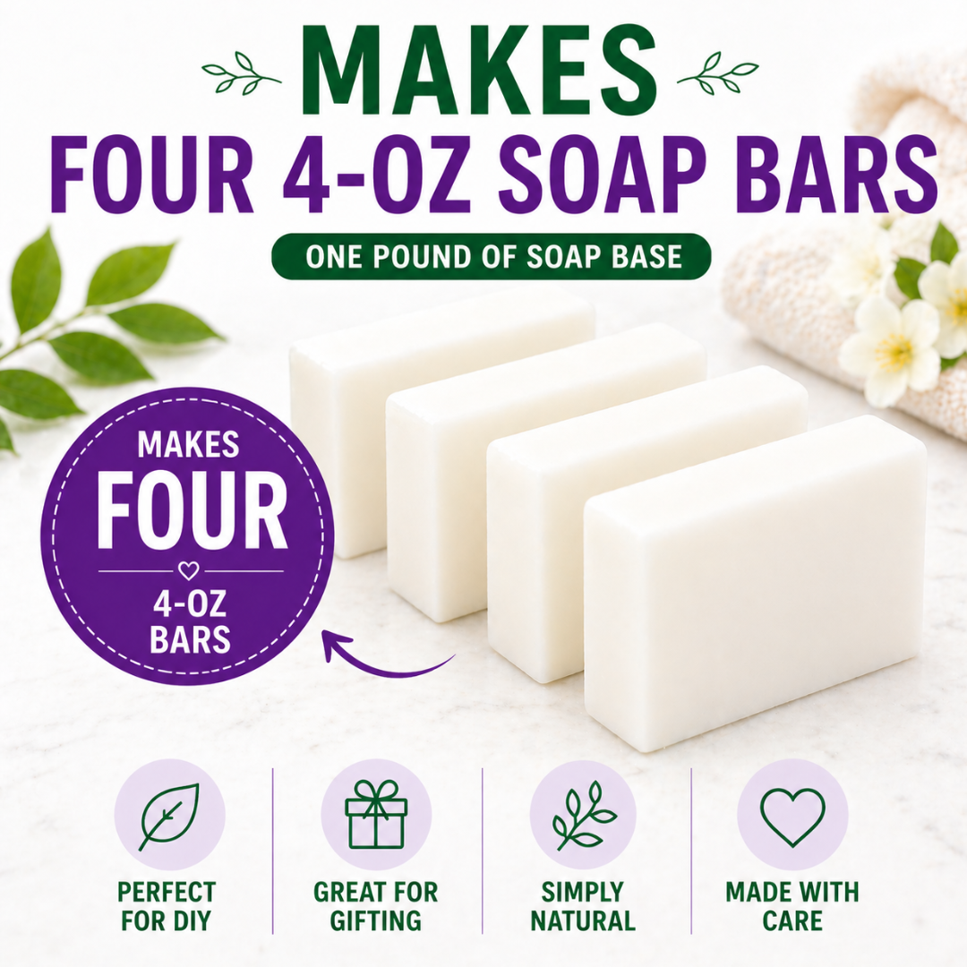 Goat’s Milk Soap Making Set with 1 LB Melt & Pour Soap Base & 6-Cavity Silicone Mold – Beginner Soap Making Kit