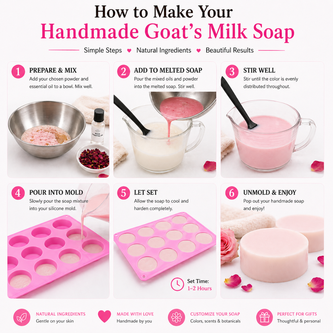 Rose & Chamomile Soap Making Kit – DIY Melt & Pour Goat’s Milk Soap Kit for Beginners
