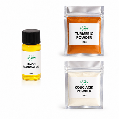 Turmeric, Lemon Oil & Kojic Acid Soap Making Kit with Goat’s Milk Soap Base – DIY Melt & Pour Soap Kit for Beginners