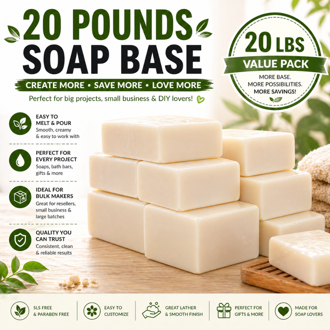 Premium Goat’s Milk Soap Base – DIY Melt & Pour Soap Base for Handmade Soap Making 1-40 Pounds