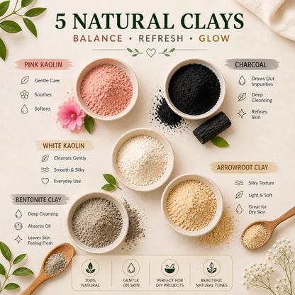 Balancing Clay Powders Set – DIY Soap Making & Self-Care Clay Powder Kit for Beginners