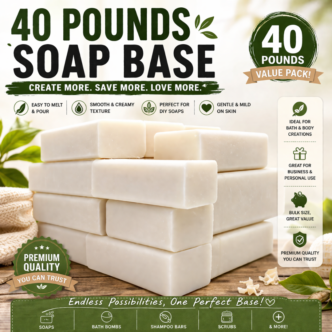 Premium Goat’s Milk Soap Base – DIY Melt & Pour Soap Base for Handmade Soap Making 1-40 Pounds