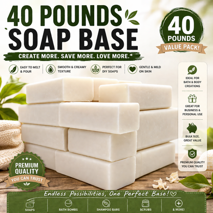 Premium Goat’s Milk Soap Base – DIY Melt & Pour Soap Base for Handmade Soap Making 1-40 Pounds