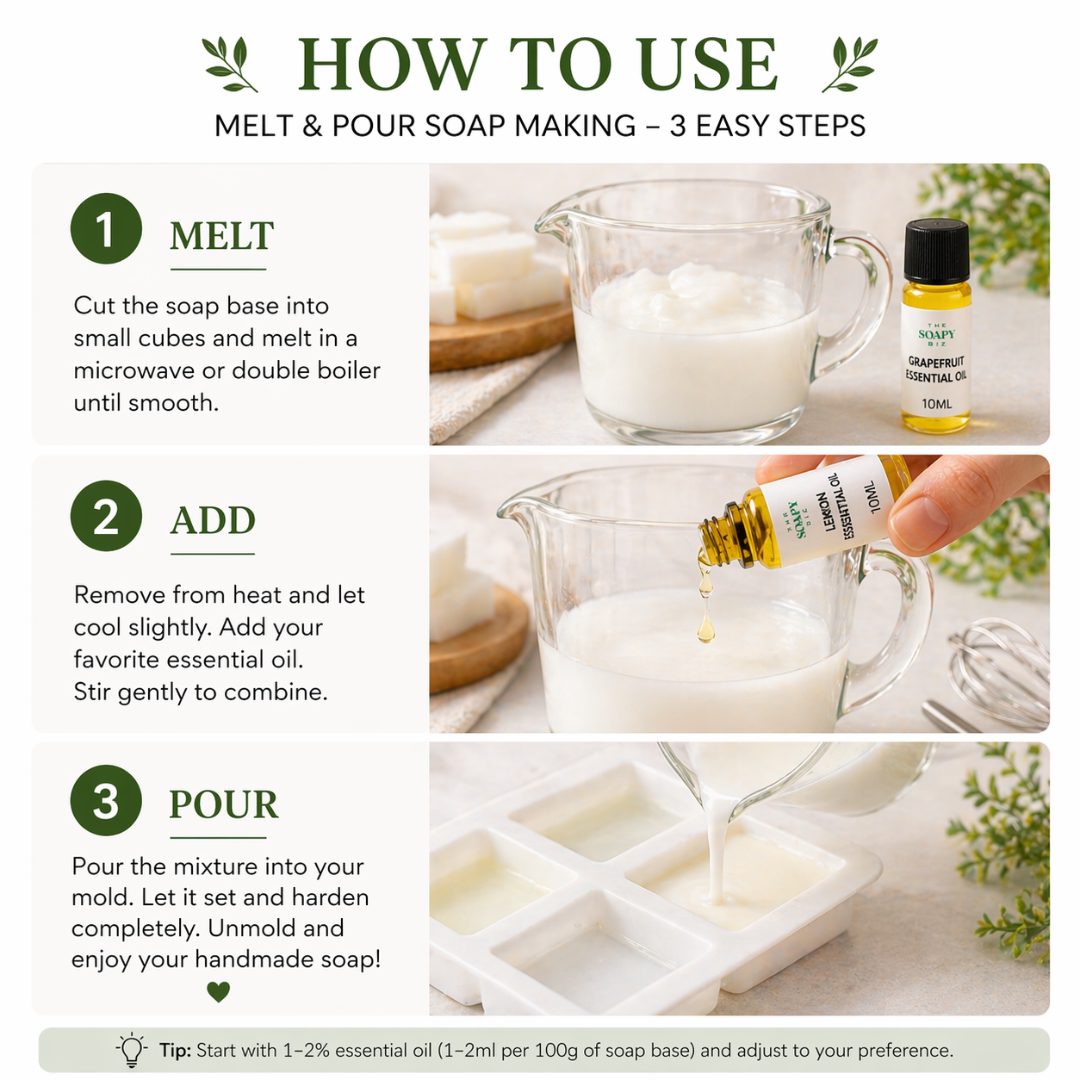 Even Skin – Essential Oil Kit for Soap Making with Grapefruit, Carrot Seed, Frankincense, Lemon & Turmeric