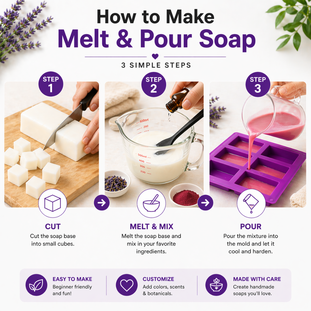 Lavender & Chamomile Soap Making Kit – DIY Melt & Pour Shea Butter Soap Kit for Beginners