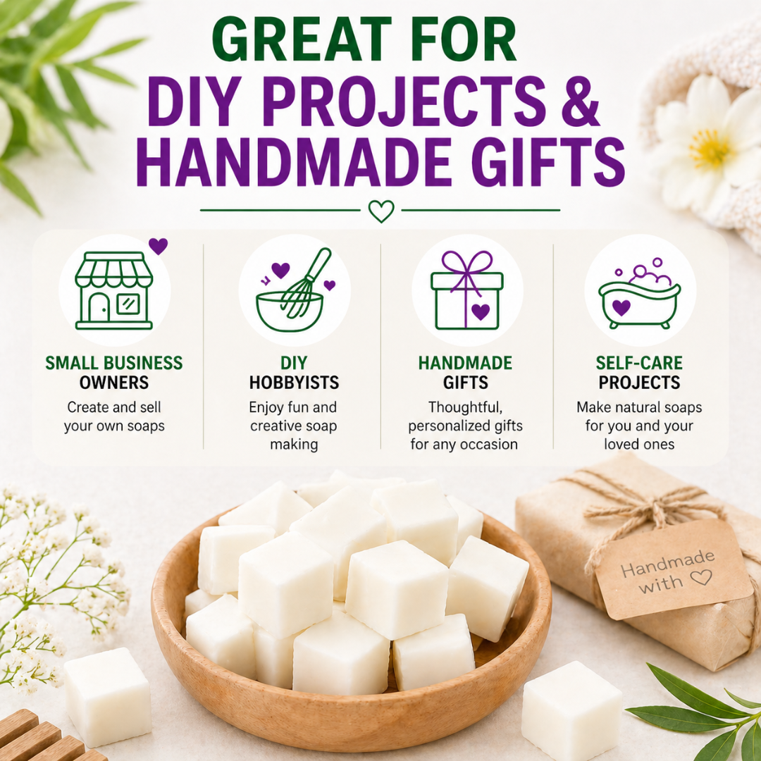 Goat’s Milk Soap Making Set with 1 LB Melt & Pour Soap Base & 6-Cavity Silicone Mold – Beginner Soap Making Kit