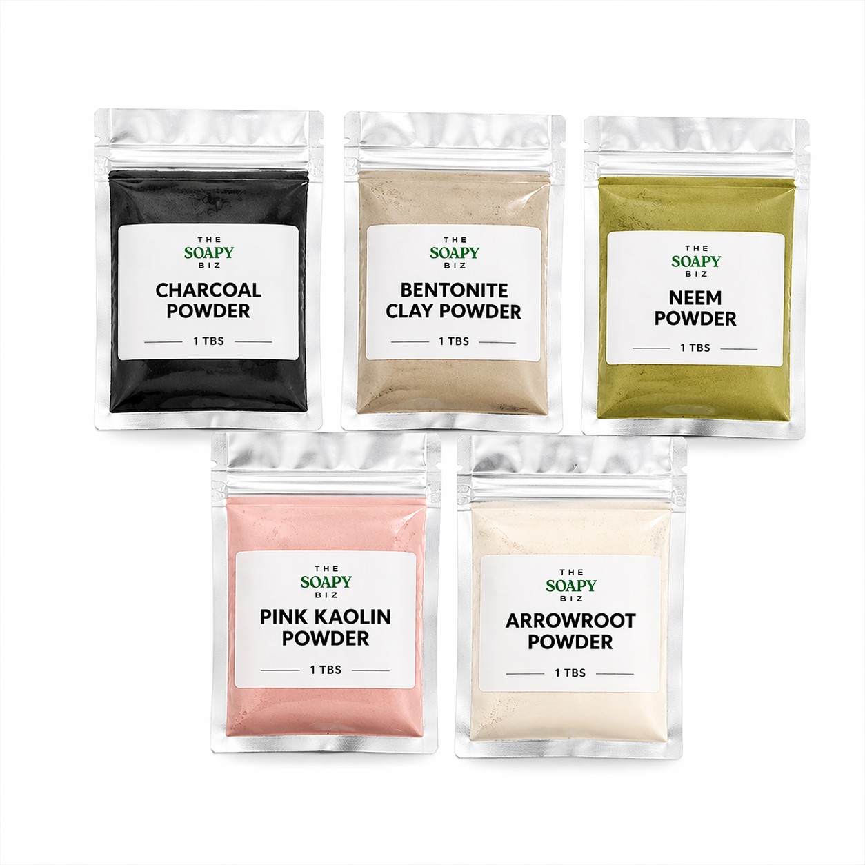 Detox & Clarifying Soap Kit – DIY Bars with Charcoal, Clay, Neem, Arrowroot & Pink Kaolin