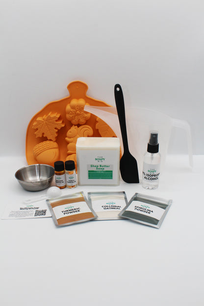 Harvest Glow Soap Making Kit – Fall DIY Soap with Turmeric, Cinnamon & Vanilla | Shea Butter, Goat's Milk or Hemp Seed Oil