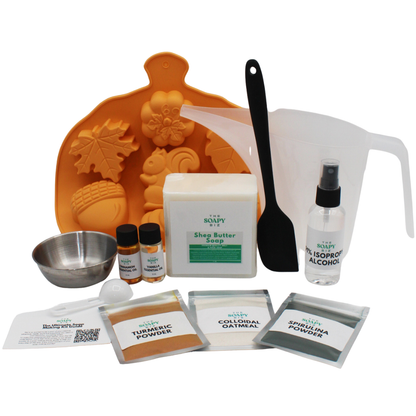Harvest Glow Soap Making Kit – Fall DIY Soap with Turmeric, Cinnamon & Vanilla | Shea Butter, Goat's Milk or Hemp Seed Oil