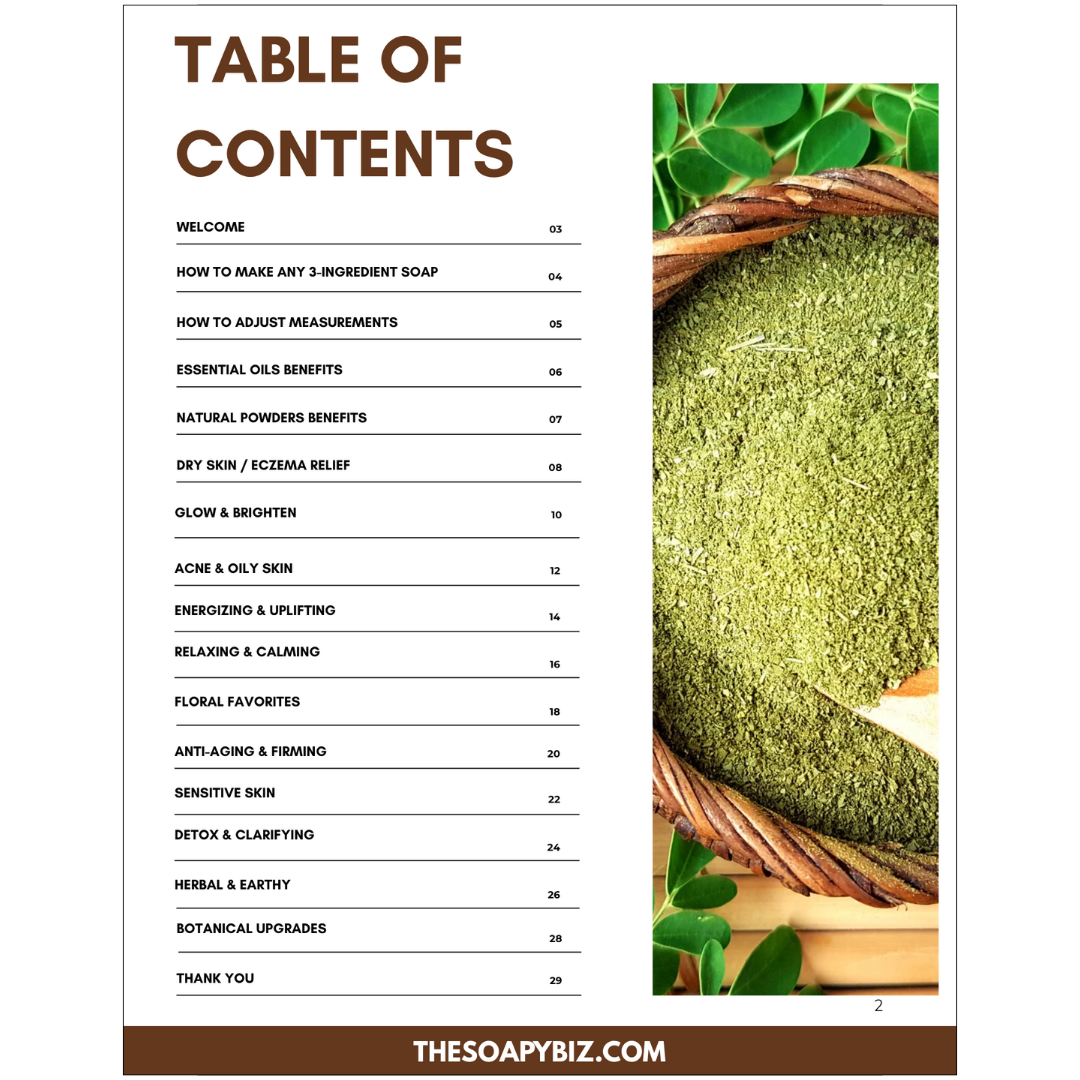100 Easy Melt & Pour Soap Recipes Using Essential Oils + Natural Powders (Digital Download)
