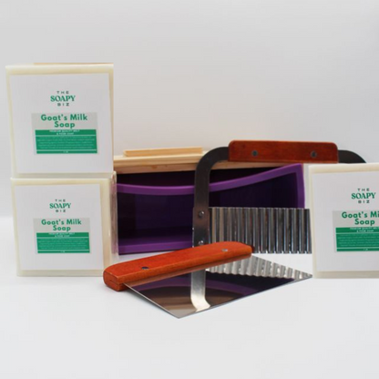 3 lb Soap Making Kit – Goat’s Milk, Shea Butter, or Hemp Base with Silicone Mold & Soap Cutters