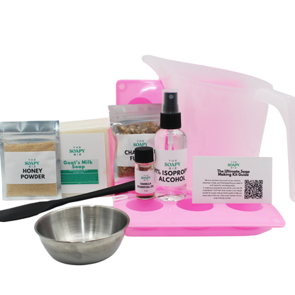 Cozy Honey Vanilla Comfort Soap Making Kit– Goat Milk Base with Honey Powder & Vanilla Oil and Chamomile Flowers
