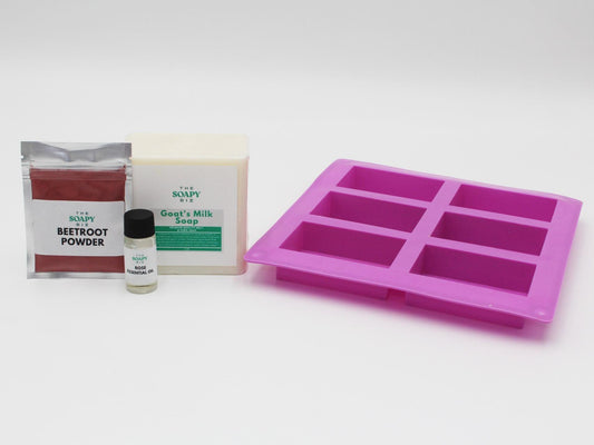 Beetroot & Rose Glow Bar | DIY Goat Milk Soap with Essential Oil, Powder & Mold
