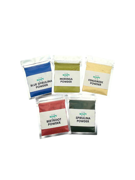 Superfood Soap Kit – DIY Bars with Spirulina, Beetroot, Moringa, Fenugreek & Blue Spirulina
