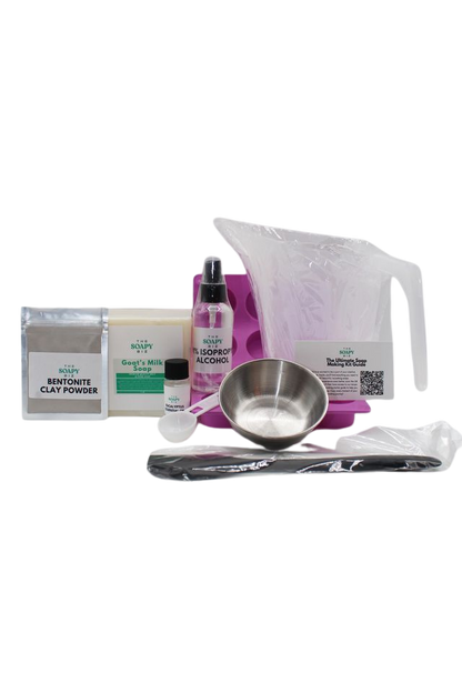 Bentonite Clay Detox Soap Kit – Goat Milk Base with Eucalyptus Oil & Mold