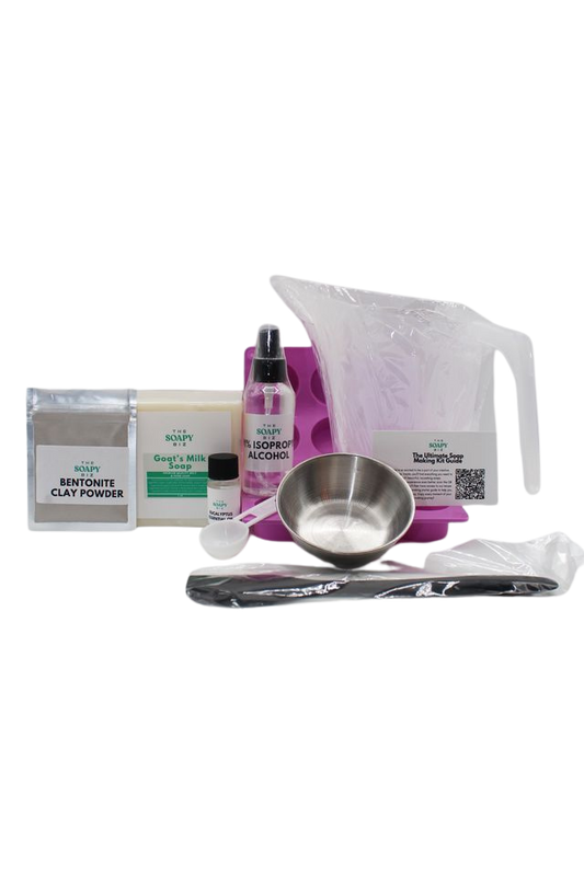 Bentonite Clay Detox Soap Kit – Goat Milk Base with Eucalyptus Oil & Mold