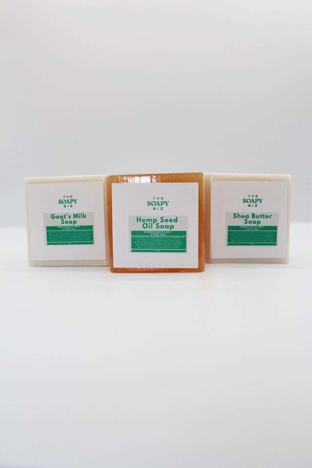 Natural Soap Trio Kit – Hemp Seed, Goat’s Milk & Shea Butter Bars for Hydrating Skincare